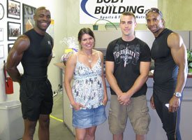 Obi Obadike With Kendall Wood And Some Of The Bodybuilding.com Crew.