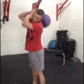 Medicine ball over-the-shoulder