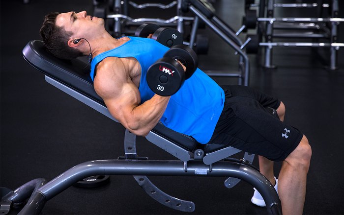 Seated Incline Dumbbell Curl