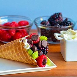 Fruit And Yogurt-stuffed Waffle Cones 