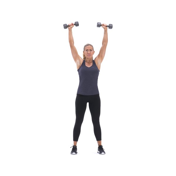 Standing dumbbell shoulder press thumbnail image