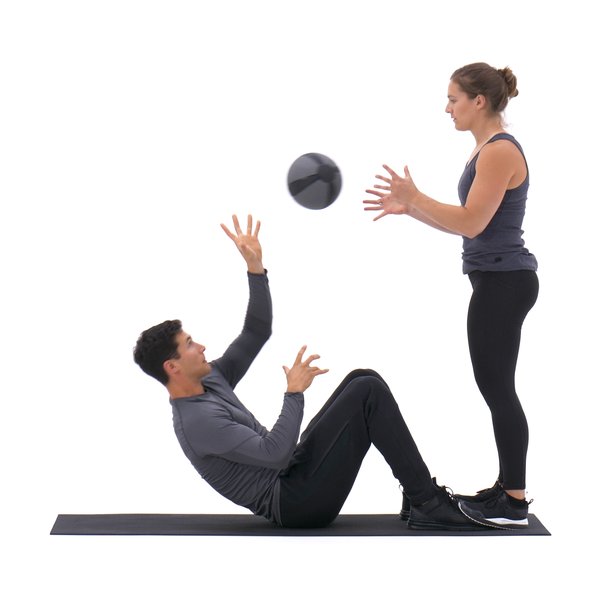 Sit-up with single-arm overhand throw thumbnail image