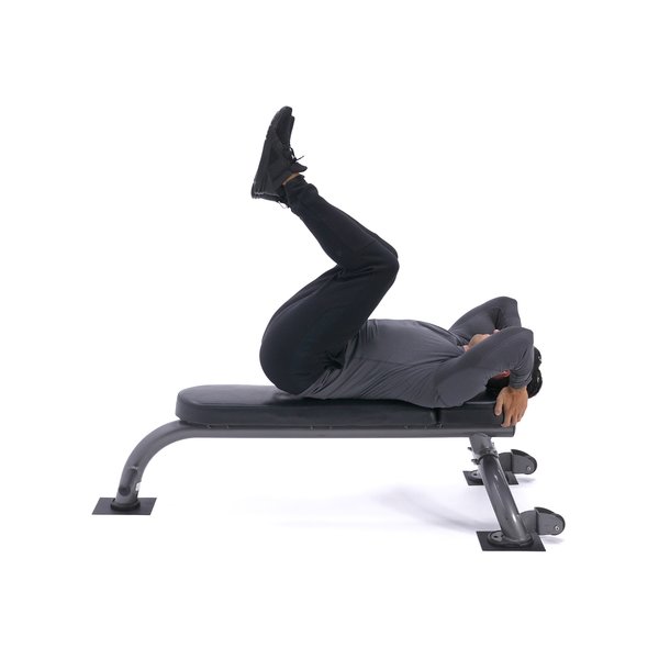 Flat Bench Lying Leg Raise, Exercise Videos & Guides