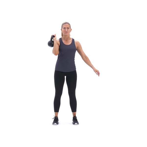 Single-arm kettlebell clean and jerk thumbnail image