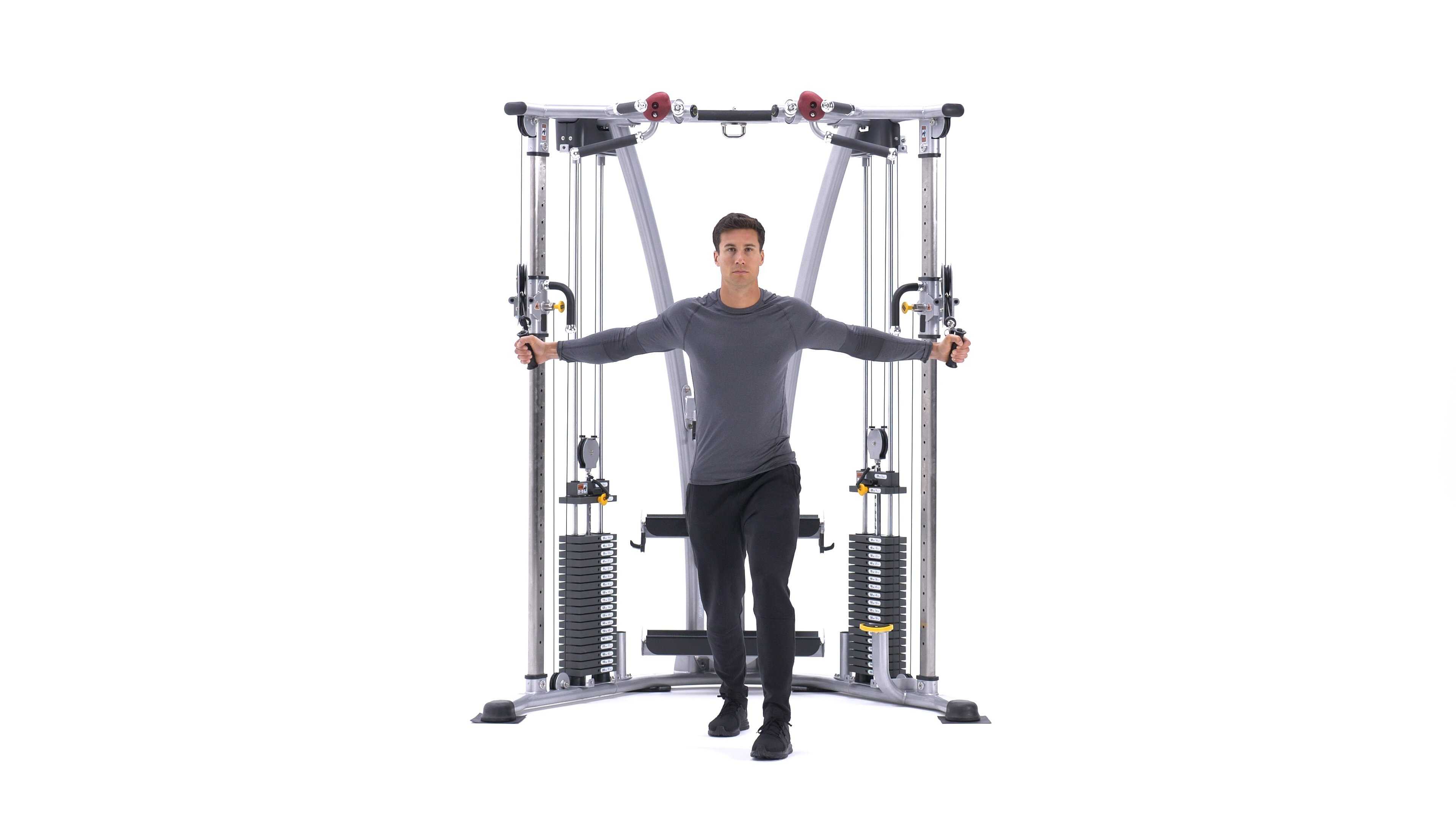Standing high to low cable fly exercise instructions and video